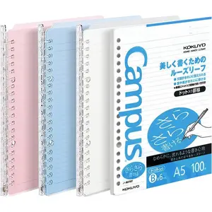 Smart Ring Binders 3 Pack, A5 Binder Notebooks With 100 Loose-Leaf Papers, 25 Sheet Capacity, 20 Ring, Slim Binder Folder for Meeting and Classes, Vivid Color, Japan Import