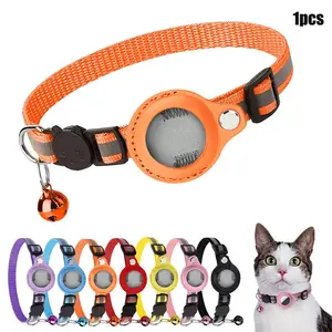 2-Pack Airtag Cat Collars with Reflective Anti-Lost Bell, Apple Tracking Locator for Pets, No Tracker Included, Pet Safety Accessories