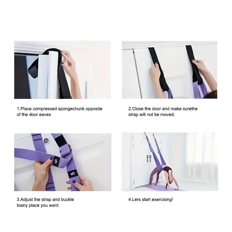 Multifunctional Aerial Yoga Hammock with Resistance Band, Ideal for Ballet Gymnastics Pilates, Home Back Bend Trainer Door Hanging Inversion Strap