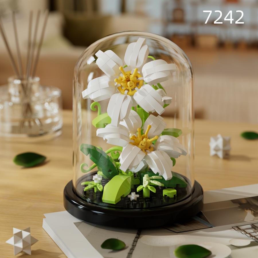 DIY Flower Building Blocks Set - Romantic Proposal Decor, Desktop Ornament & Puzzle Toy, Perfect Birthday Gift Ramadan Mubarak