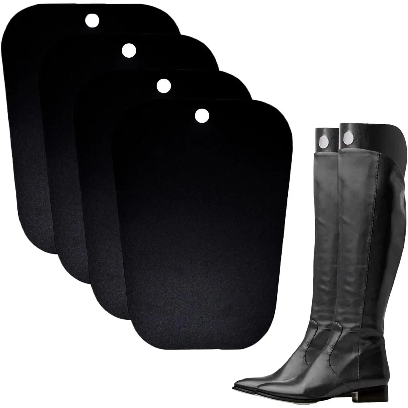 2Pairs 16Inch Black Plastic Boot Trees Shaper Form Insert Thicken Long Automatic Stand Support Shaping for Unisex