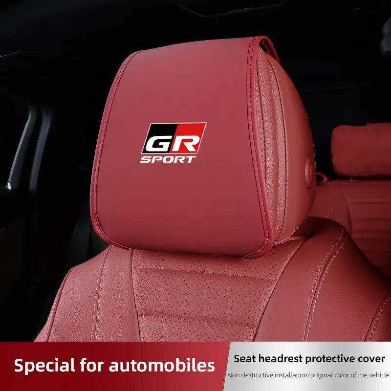2Pcs Car Pillowcase Car Supplies Headrest Cover For GR Sport Gazoo Racing Yaris 86 Corolla Hilux Supra C-HR