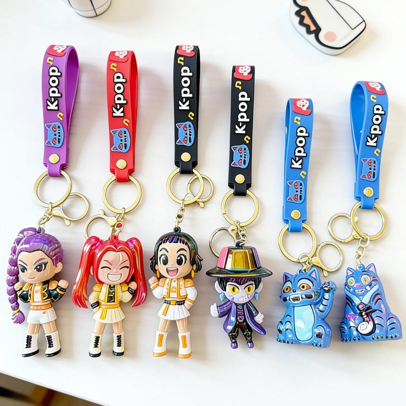 Colorful electroplating witch hunter keychain K-pop animation character fashion bag pendant cartoon silicone gift