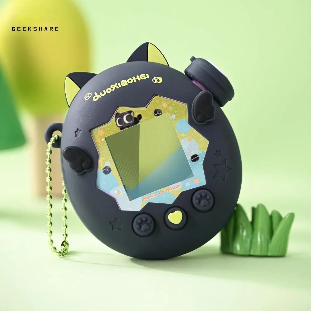 GeekShare x Luo Xiaohei Co-Branded Anti-Fall Silicone Case for Tamagotchi Paradies Handheld Game Console, Cute Cartoon Accessory with Display Protector for Tamagotchi Fans