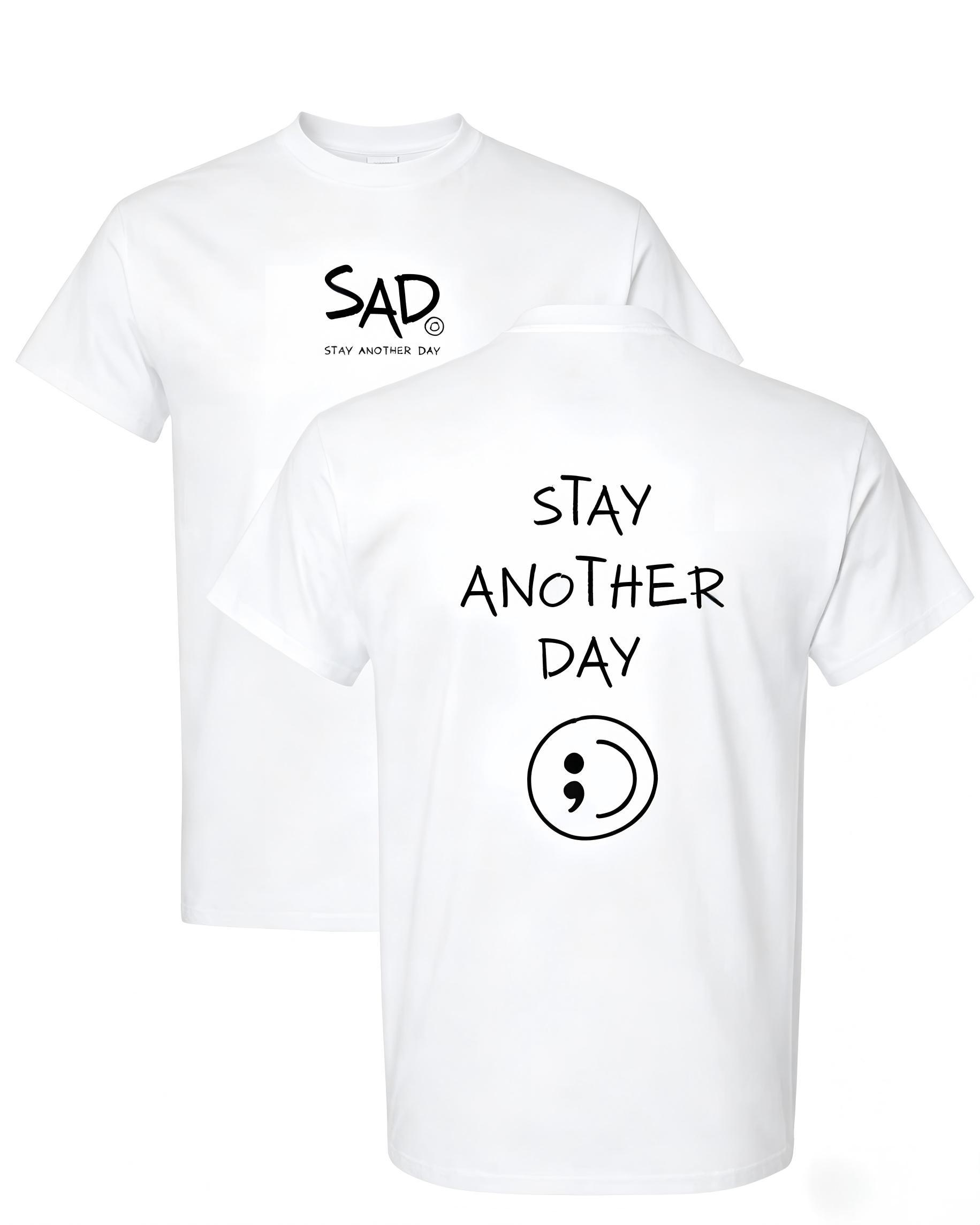Stay Another Day OG Screen Printed T-Shirt Menswear Top Original Tshirt Streetwear Casual Crewneck Tee Shortsleeve Fashion Round Neck