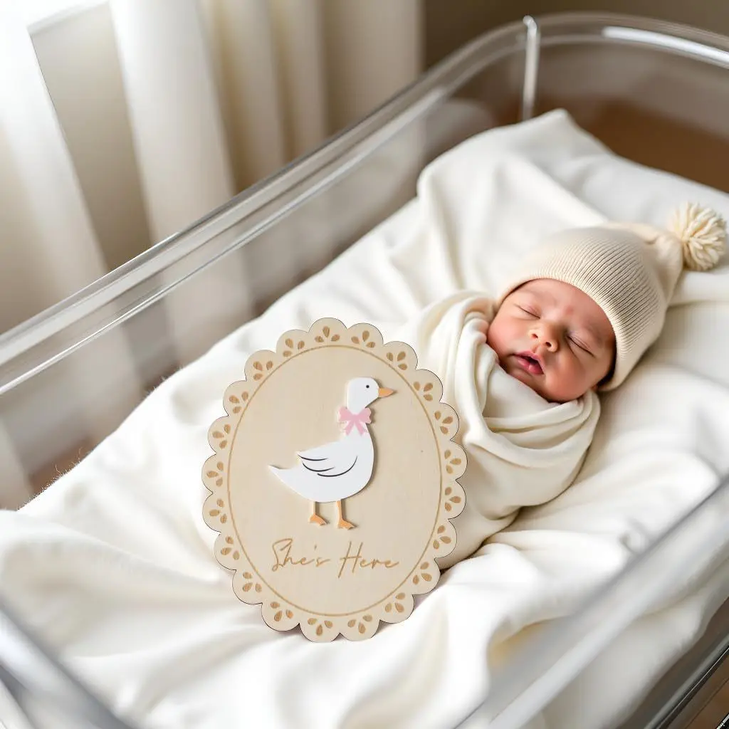 Baby Shower Announcement Board, Hello World Newborn Photography Props, Creative Double-Sided Design, Ideal for Baby Birth Celebrations Party