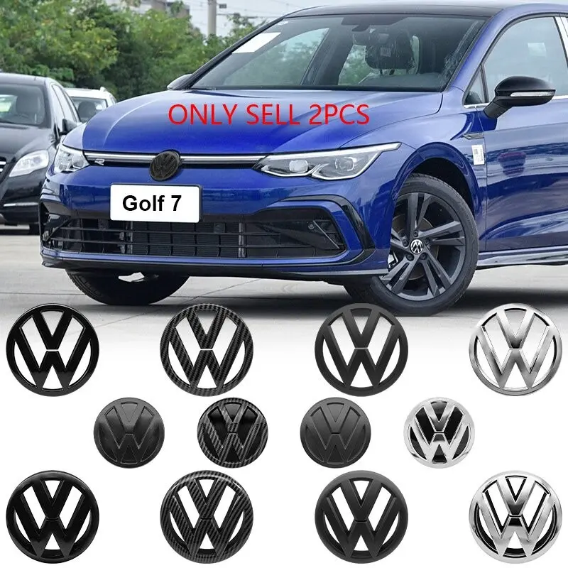 Volkswagen Jetta Mk5 Golf Mk7 2014-2017 Mk7.5 2018-2020 3D Front Rear Emblem Set, Replacement Badge Accessories, Car Emblem Kit, Vehicle Exterior Decoration