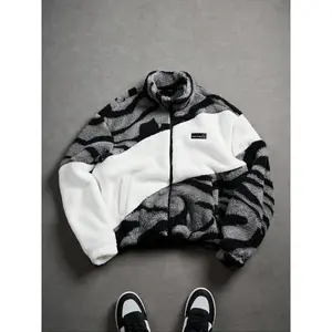 18ACTIVEKITMen's oversized zebra print wool jacket -2025 street fashion | Bold patterns, plush comfort for winter and daily wear - a must-have for wardrobes!