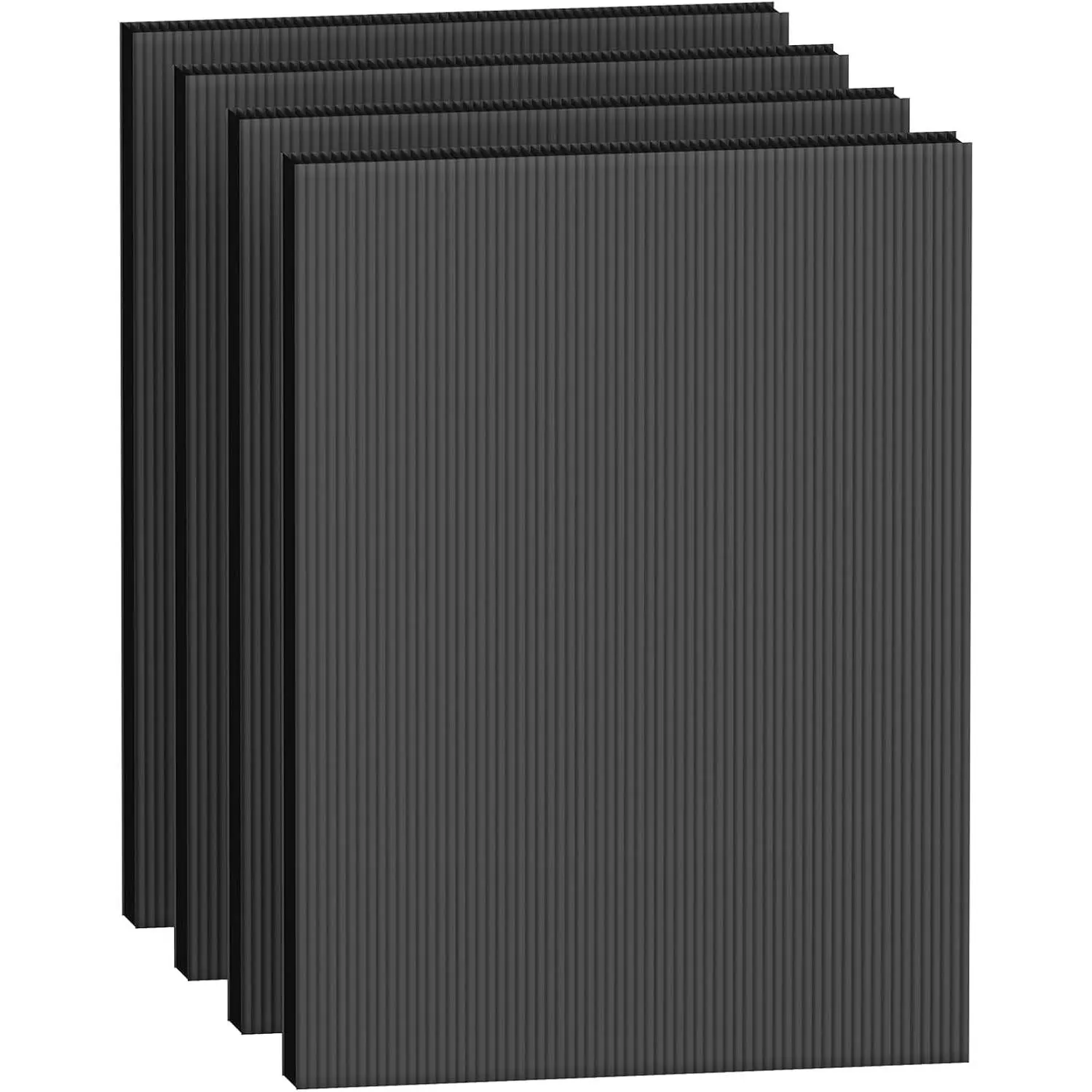 24 x 36 Inches 4 Pack Corrugated Plastic Sheet, 4mm Thick Corrugated Plastic Board, Black Blank Poster Board, Waterproof Coroplast Sheets for Indoor, Outdoor Use and DIY Projects.