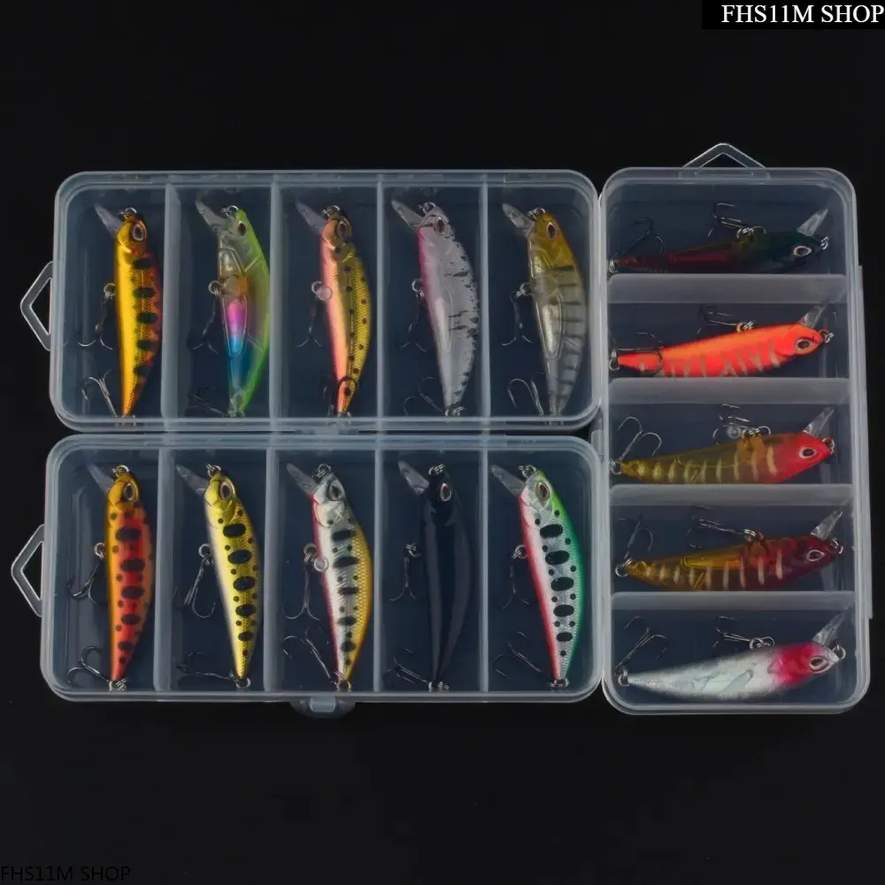 5 Pack Slow Sinking Minnow Lure Long Casting Wobbler 5g 5.5cm Micro Hard Bait Freshwater Bass FishingTok Summer Essentials Unisex Premium Tackle Gear, Lures
