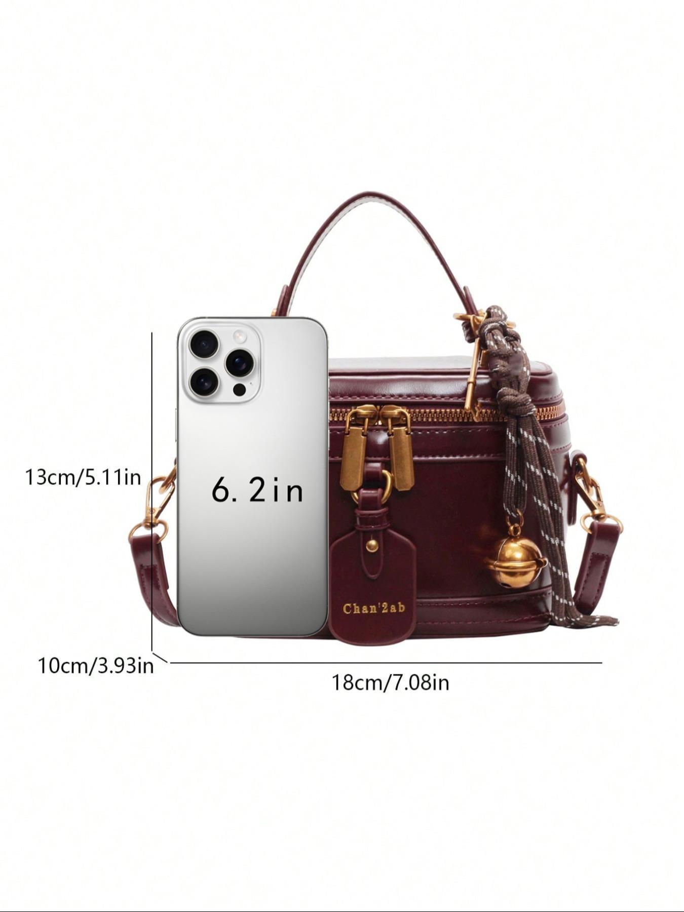 Women's Elegant Minimalist Handbag, Fashionable Retro Simple Style Crossbody Bag with Charm, Casual Trendy Versatile High-quality Daily Commuting Bag, Sling Purse, Casual Shoulder Bag