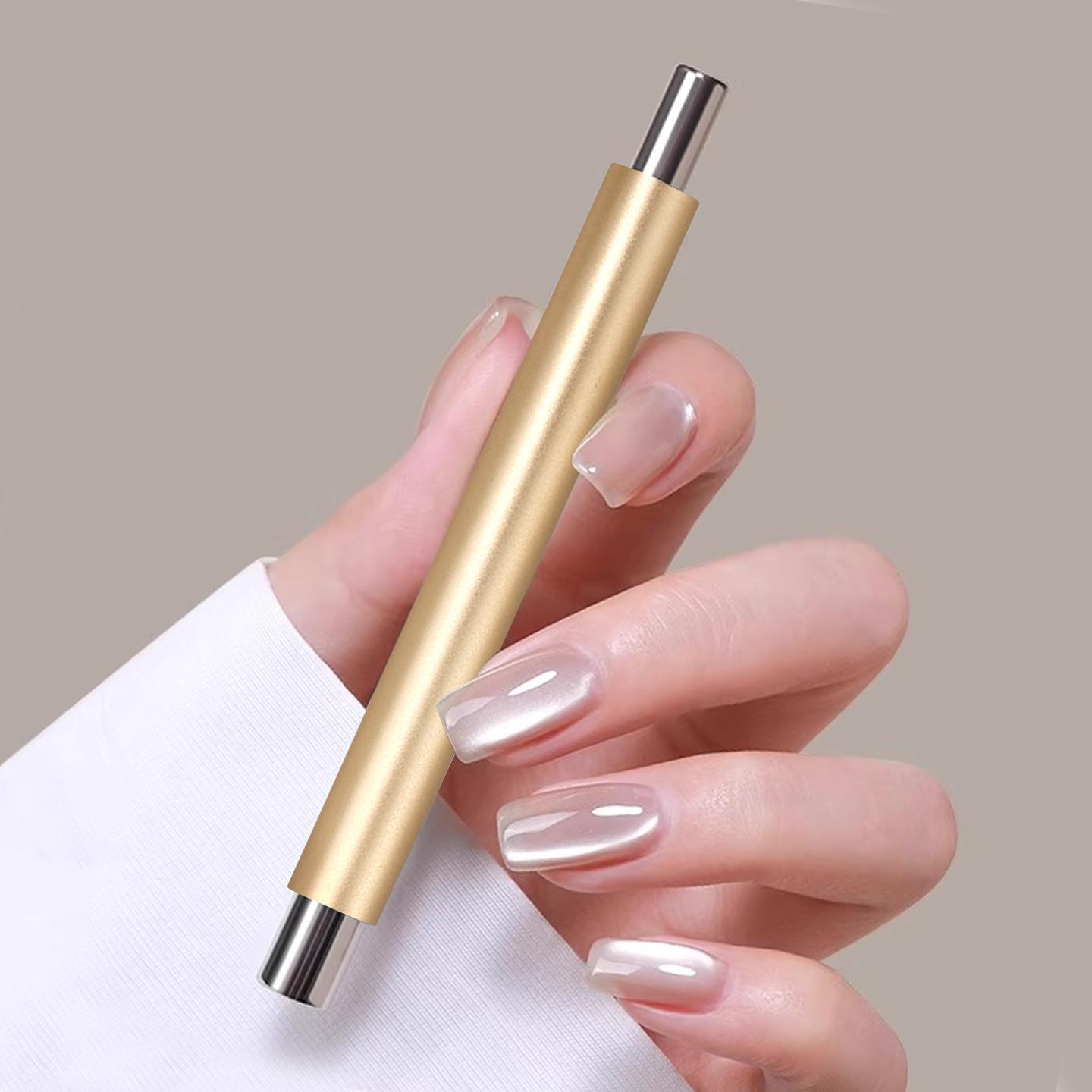 2025 Glass Bead Cat Eye Nail Art Magnet Rod, Large Double-Head Round Steel Bead Magnet, Multi-Function Magnetic Stone Nail Polish Tool for Nail Salon, Professional Nail Art Tool, Nail Art Manicure