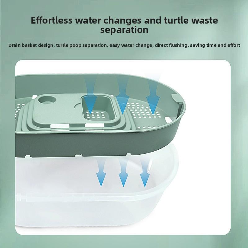 Turtle Tank for Home Use with Basking Platform Breeding Tank Ecological Tank Villa Plastic Turtle Basin Small Fish Tank