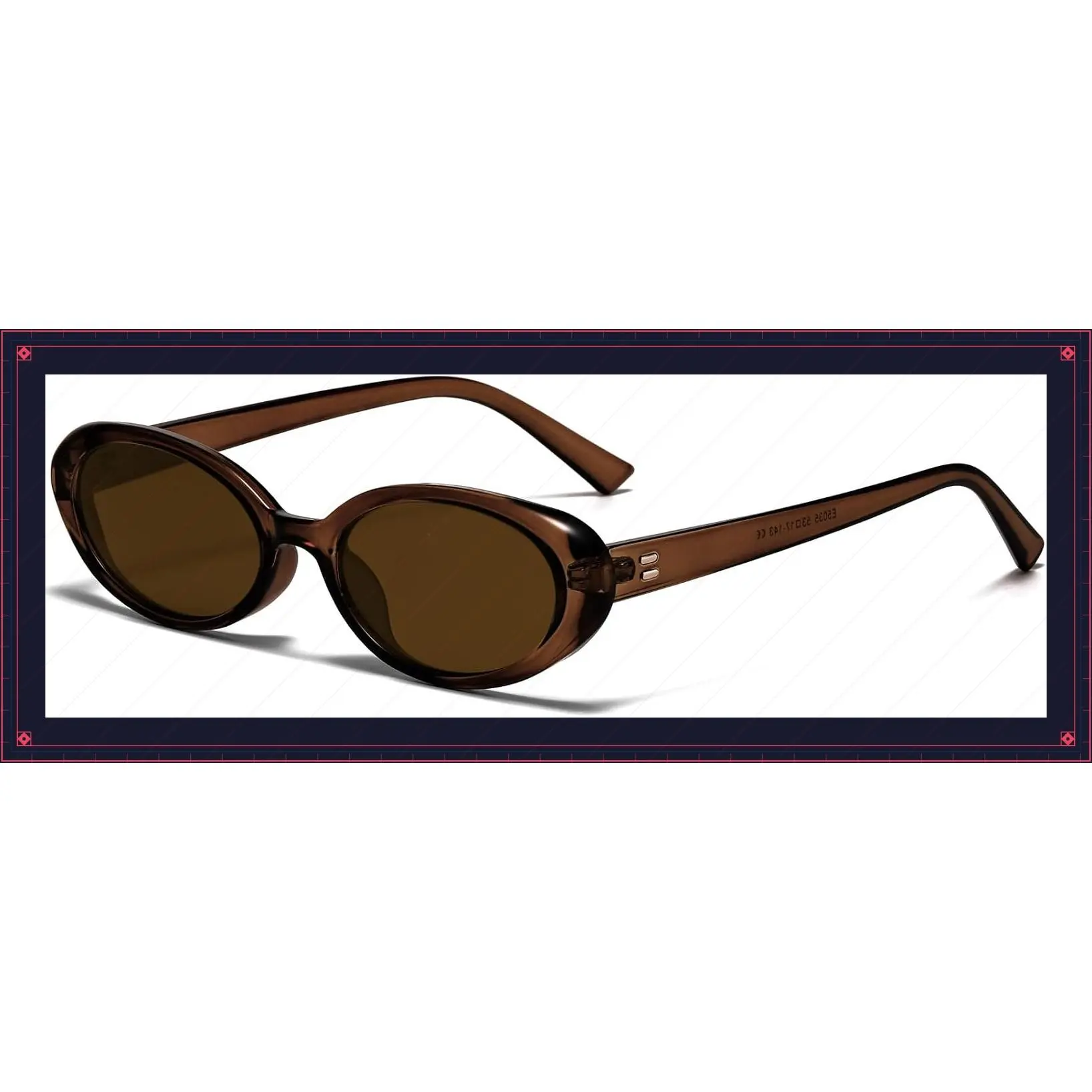 Retro Small Oval Sunglasses for Women Men 90s Vintage Fashion ShadesGift