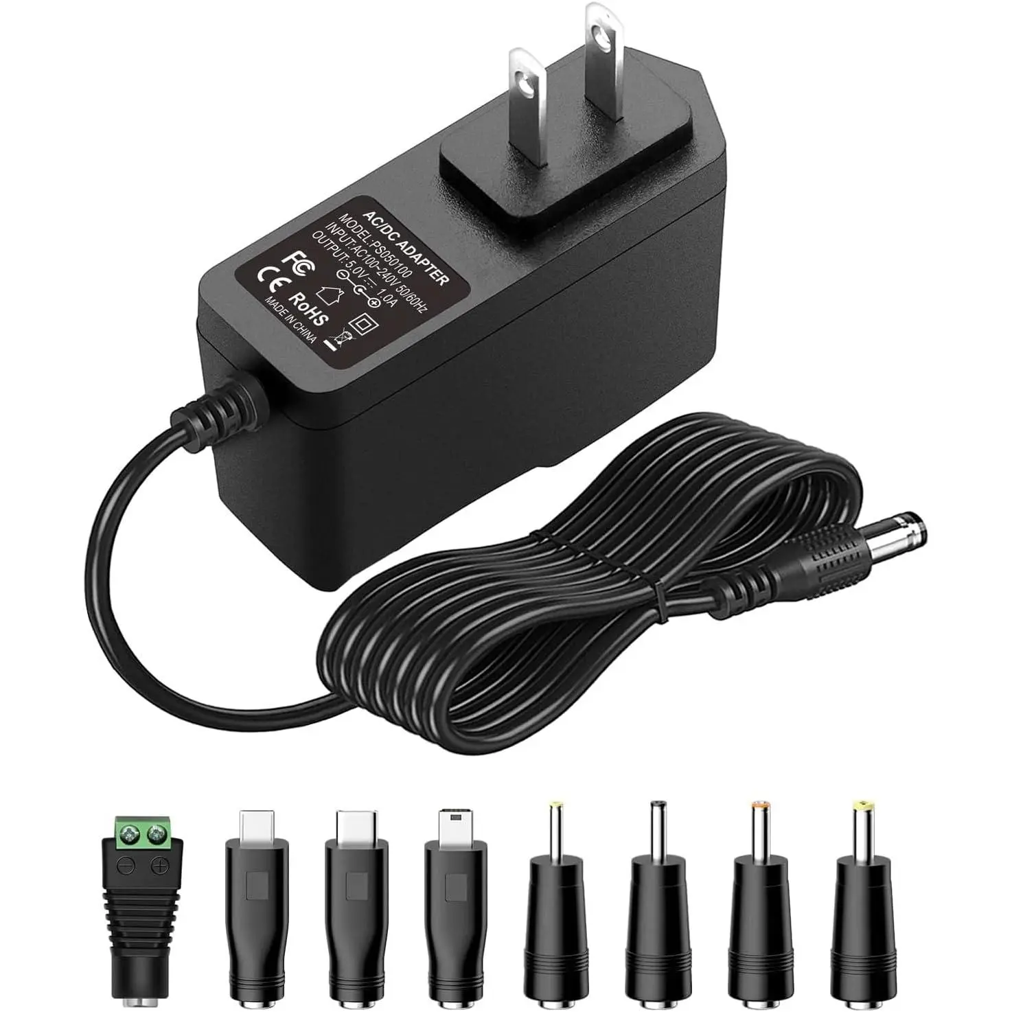 5V 1A Power  Adapter 5W  Charger AC 100V-240V to DC 5  1Amp 0.5A  Power Cord USB Type C for  Camera   Graco Swing Scanner TV Box Raspberry Pi USB Hub