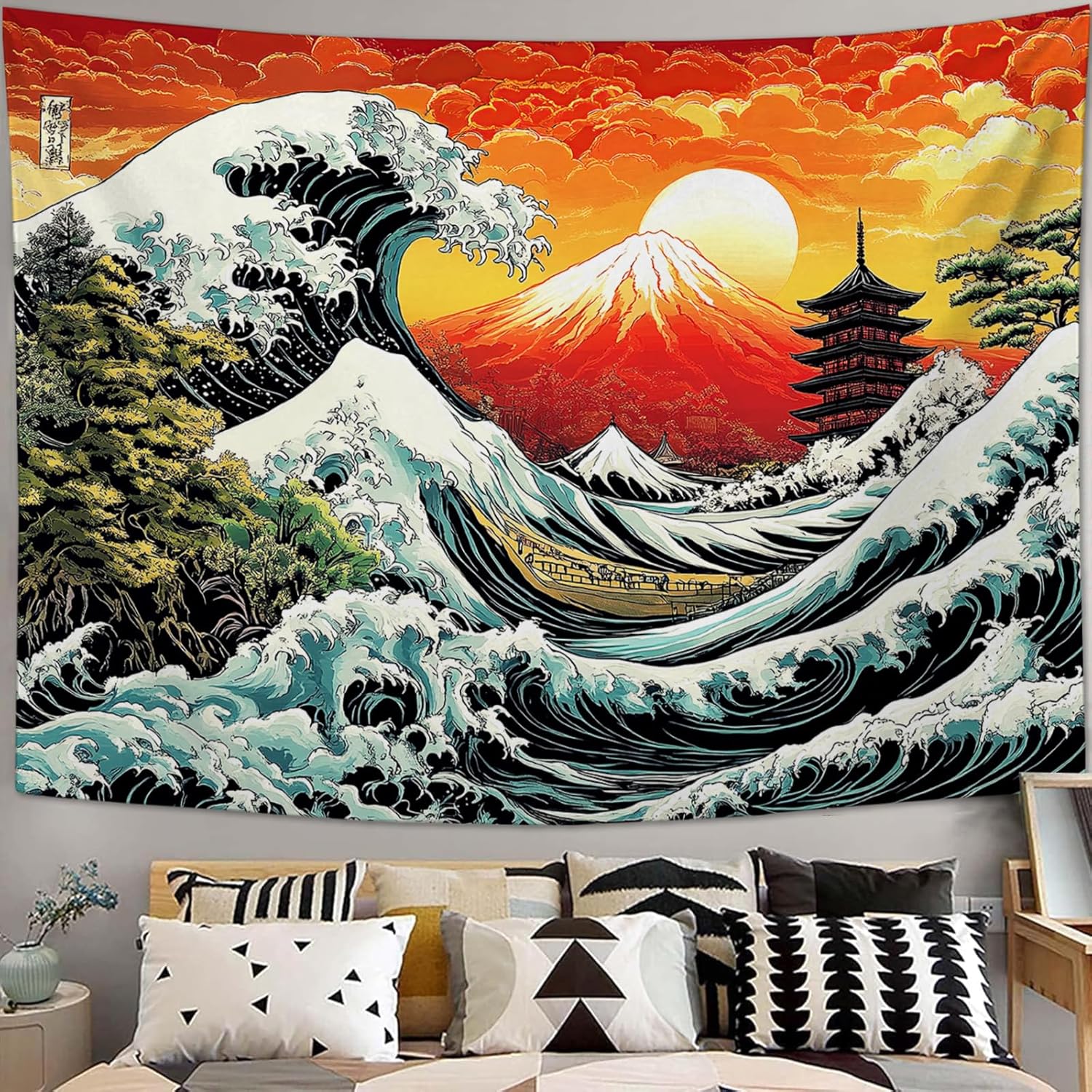 Purple Snake Tapestry Floral Moon Aesthetic Tapestries Boho Wall Art Witchy Hanging Decor Home Decoration for Bedroom Living Room Dorm 40"x60"