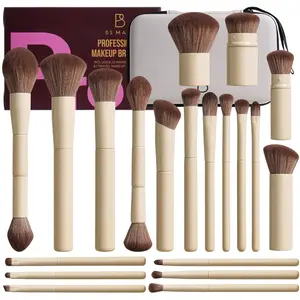 20Pcs Professional Makeup Brush Set with Storage Bag, Includes Powder Foundation Blush Eyeshadow Makeup Brushes, Portable Travel Makeup Tool Kit for Women