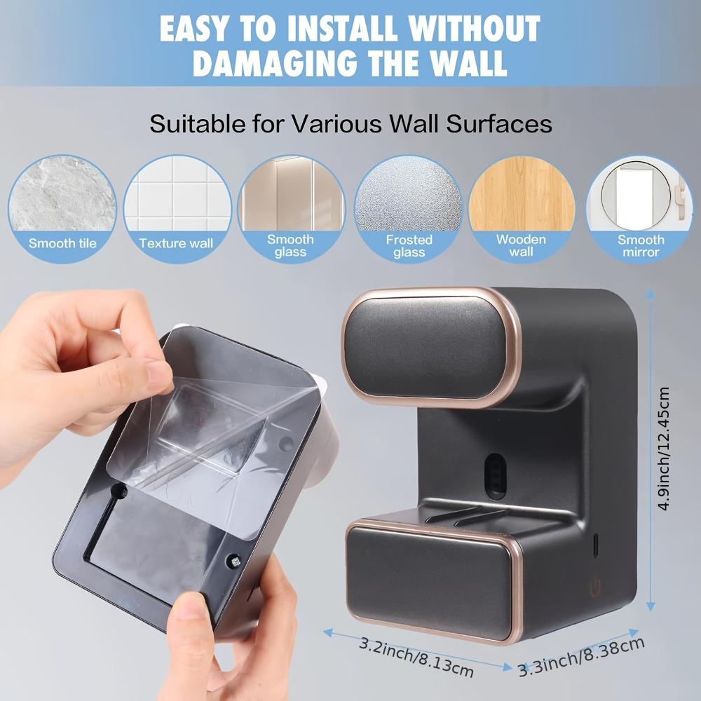 Automatic Toothpaste Dispenser with 3 Toothbrush Slots - Wall-Mounted, USB-Powered, Hygienic Dispensing, Space-Saving Design for Home Use, Durable Plastic, Modern Bathroom Accessory, Toothbrush Holder, Sleek Design