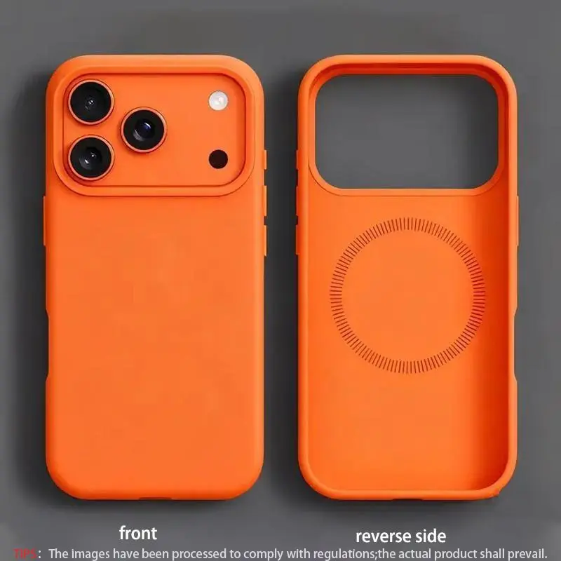 Ultra thin magnetic liquid silicone Protective case, Cover, Protector suitable for Apple iPhone 17 Pro Max/16/15/14/13 Pro Max compatible with MagSafe anti drop frosted shockproof wireless magnetic charging