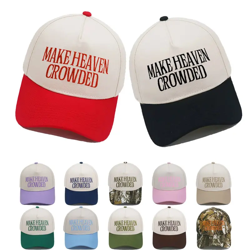 Aesthetic "Make Heaven Crowded" Trucker Hat - Inspirational Faith Sports & Outdoor Cap, Stylish Trucker Hats for Daily Wear, Casual Hat, Classic Trucker Hat