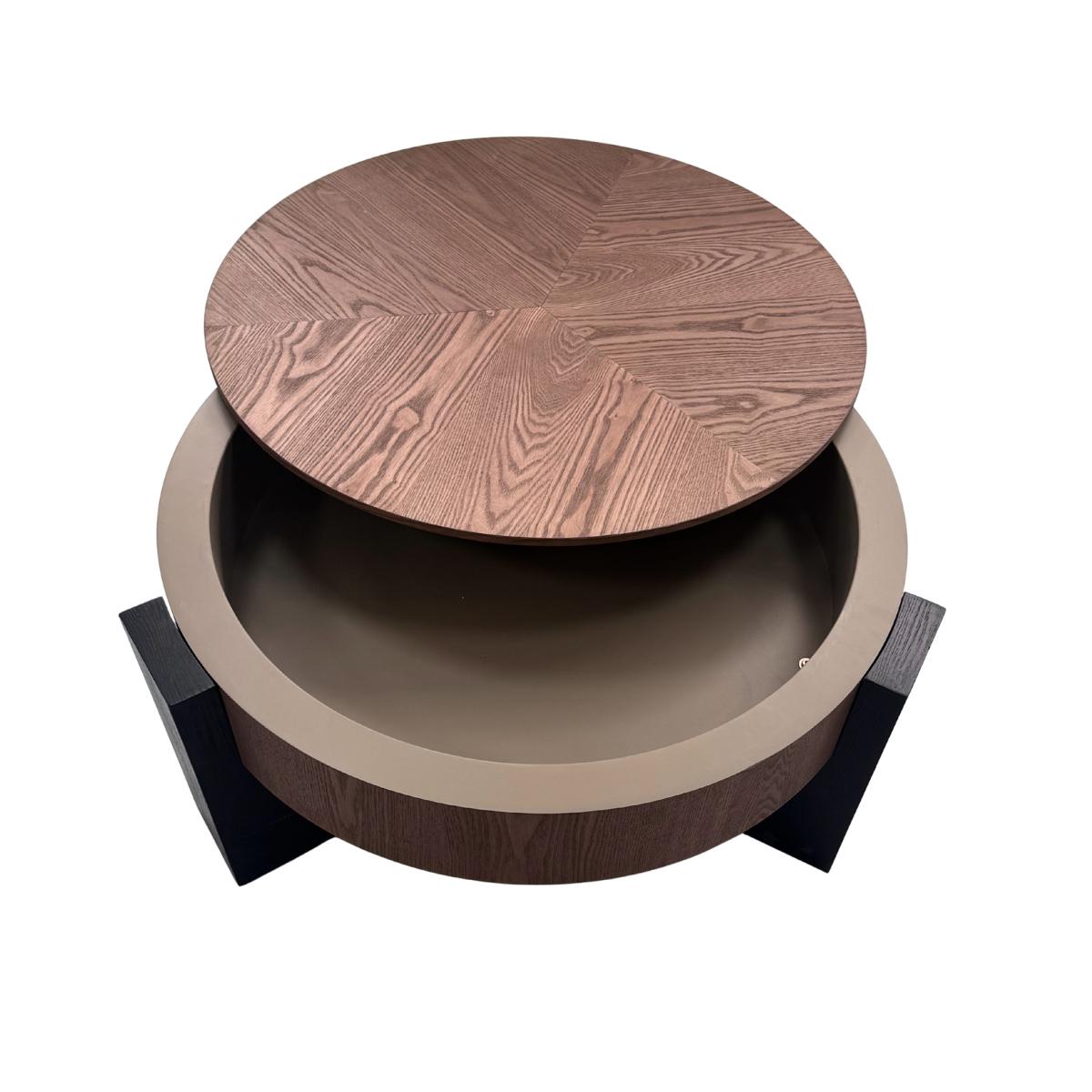 33'' Round Coffee Table with Hidden Storage, Modern Wabi-Sabi Wood Parquet Veneer Top Table, 3 Block Legs Sturdy Center Accent Table for Living Room, Small Space 33'' Round Coffee Table with Hidden Storage, Modern Wabi-Sabi Wood Parquet Veneer Top Table, 3 Block Legs Sturdy Center Accent Table for Living Room, Small Space