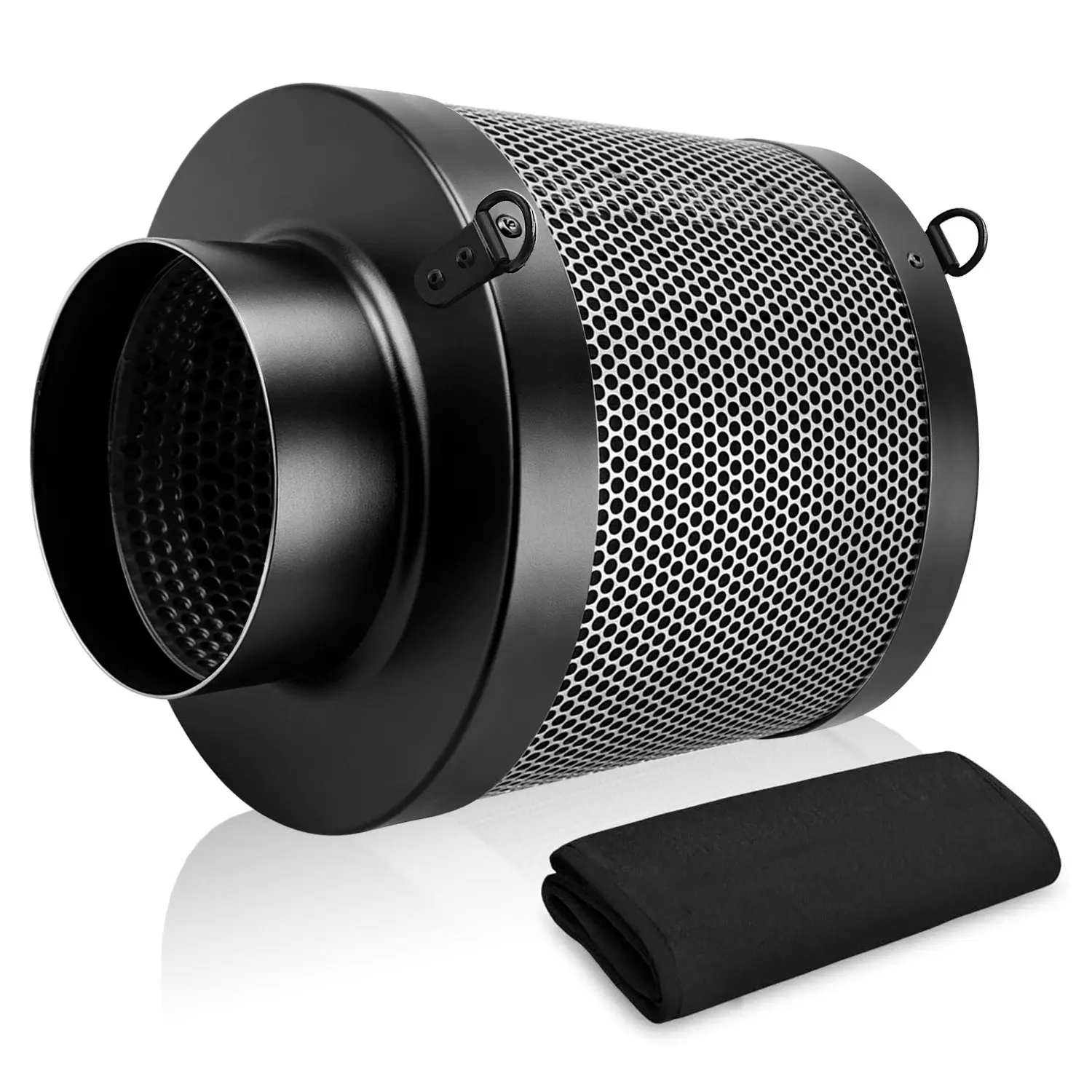 10x20cm Air Carbon Filter with Protective Case, for Inline Fans, Pipe Axial Fan, Odor Control, Hydroponic Growing, Grow Room