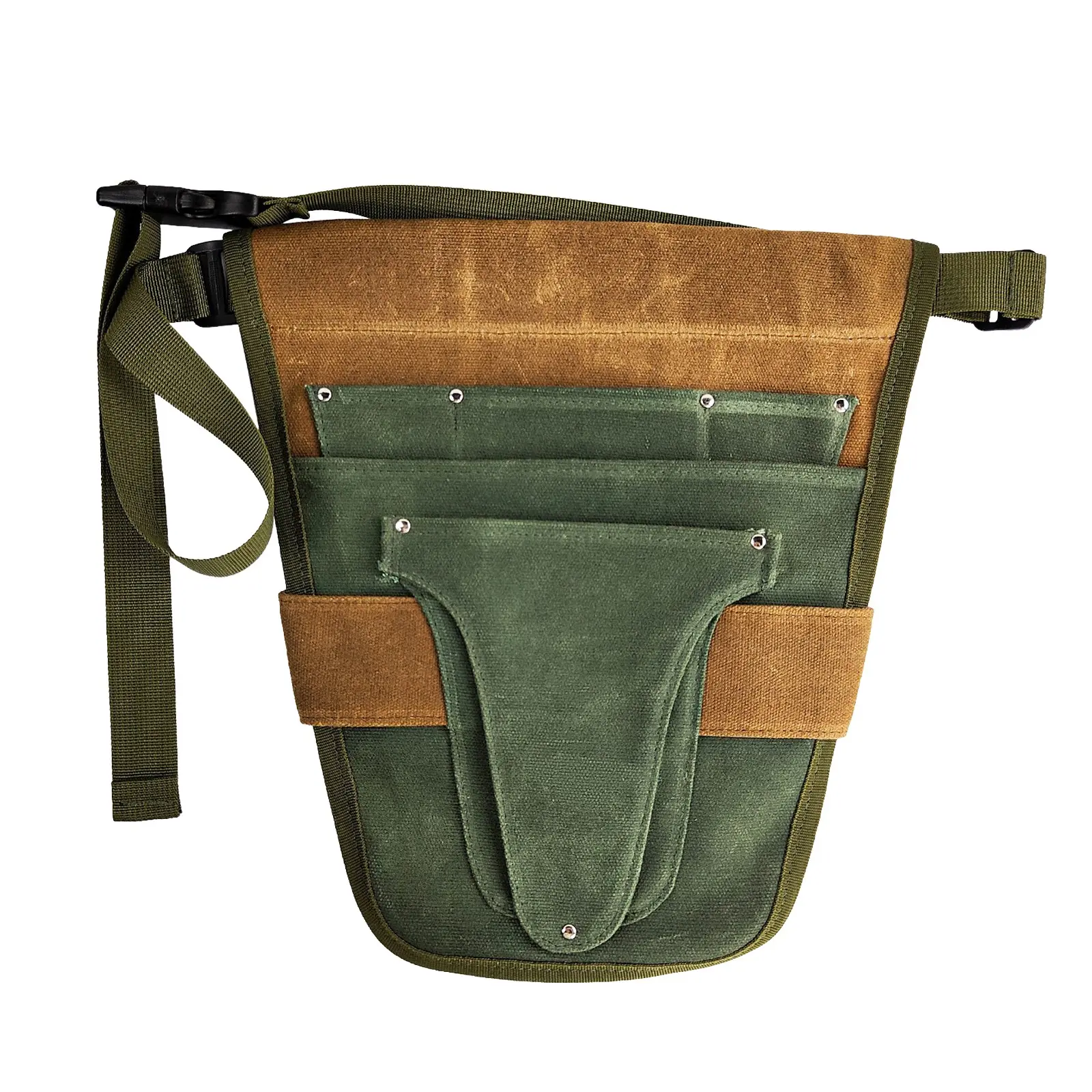 Gardening Tool Waist Bag, Weed Control Tool Storage Pouch, Multi-Pocket Design, Waterproof Canvas, Durable Leather Material