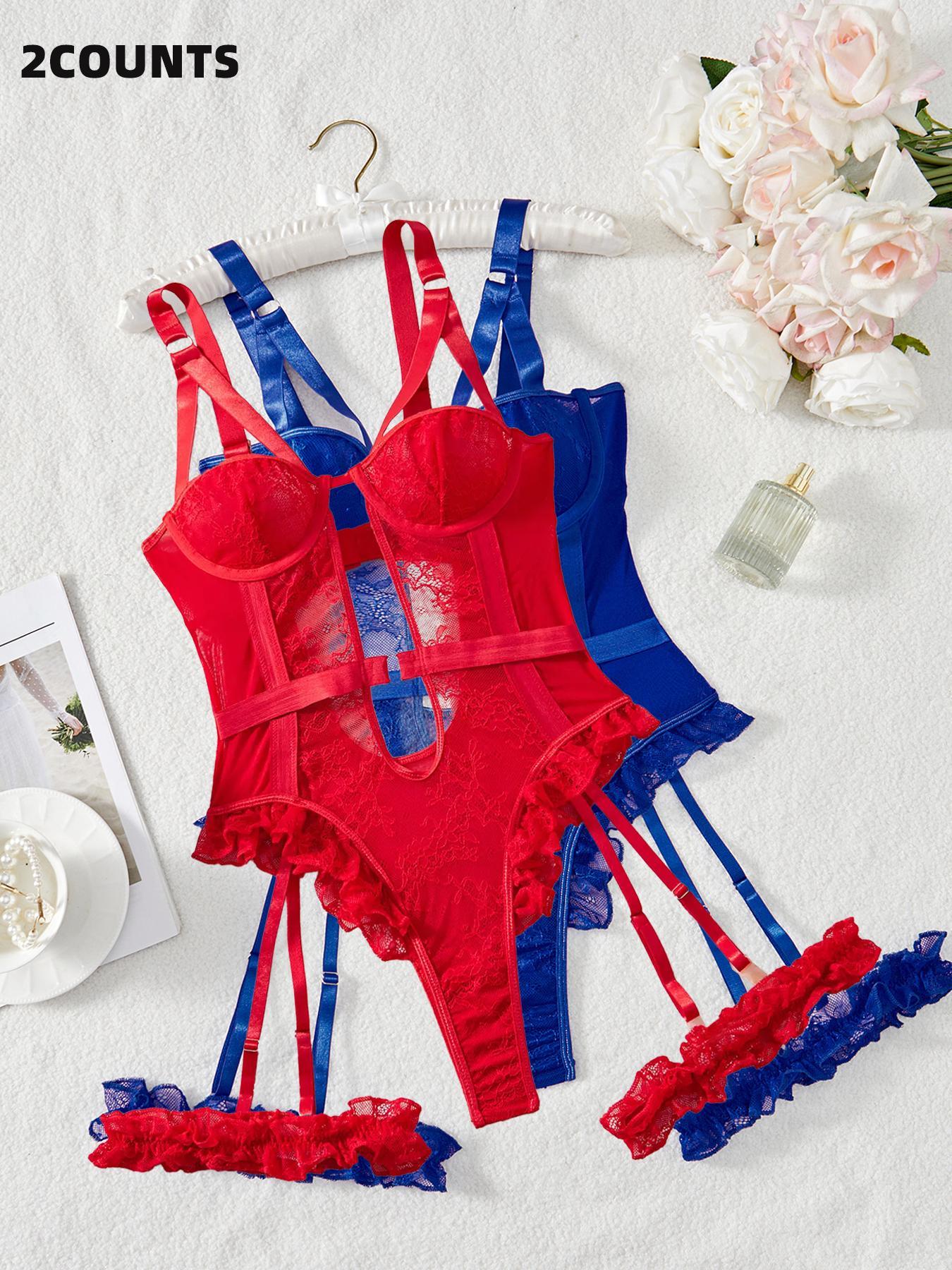 Christmas Sexy Embroidered Lingerie Set, High-Quality Comfortable Transparent Bra, Slim-Fit Adjustable Straps, All Seasons Wear, Lace Lingerie Set, Lace Underwear Set