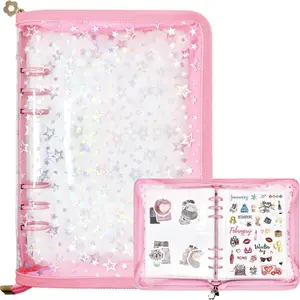 Sticker Storage Organizer, A5 Sticker Collecting Book Album Holder Binder with 80 Pockets Sleeves and 10 Sheets Reusable Release Paper