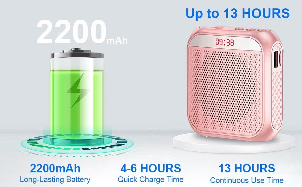 Portable Voice Amplifier for Teachers, 2200mAh Rechargeable Personal Amplifier Mic PA System Headset Microphone with Speaker for Teachers, Training, Meeting, Tour Guide, Yoga, Classroom (Rose)