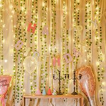 84Ft 12 Pack Artificial Ivy Leaf Plants Vine with 80 LED String Light,Green Vines Garland, Hanging for Home Kitchen Office Wedding Wall Décor