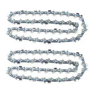 2-Pack 6/8/10/12/14/16/18 inch High-Carbon Steel Chrome Plated Lightweight Portable Garden Trimmer Chainsaw Chains 1/4"-3/8"LP Pitch, 0.043"-0.050" Gauge, 32/33/40/44/50/55/62 Drive Links
