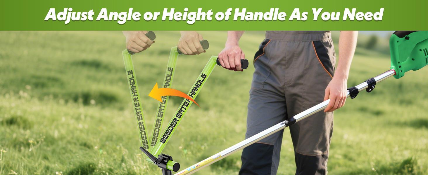 Upgraded Weed Eater Handle, Ergonomic String Trimmer Handle with Adjustable Shoulder Strap and Clamp, Weedeater Handle Extension for Lawn Care, Landscaping, and Yard Trimming Edging