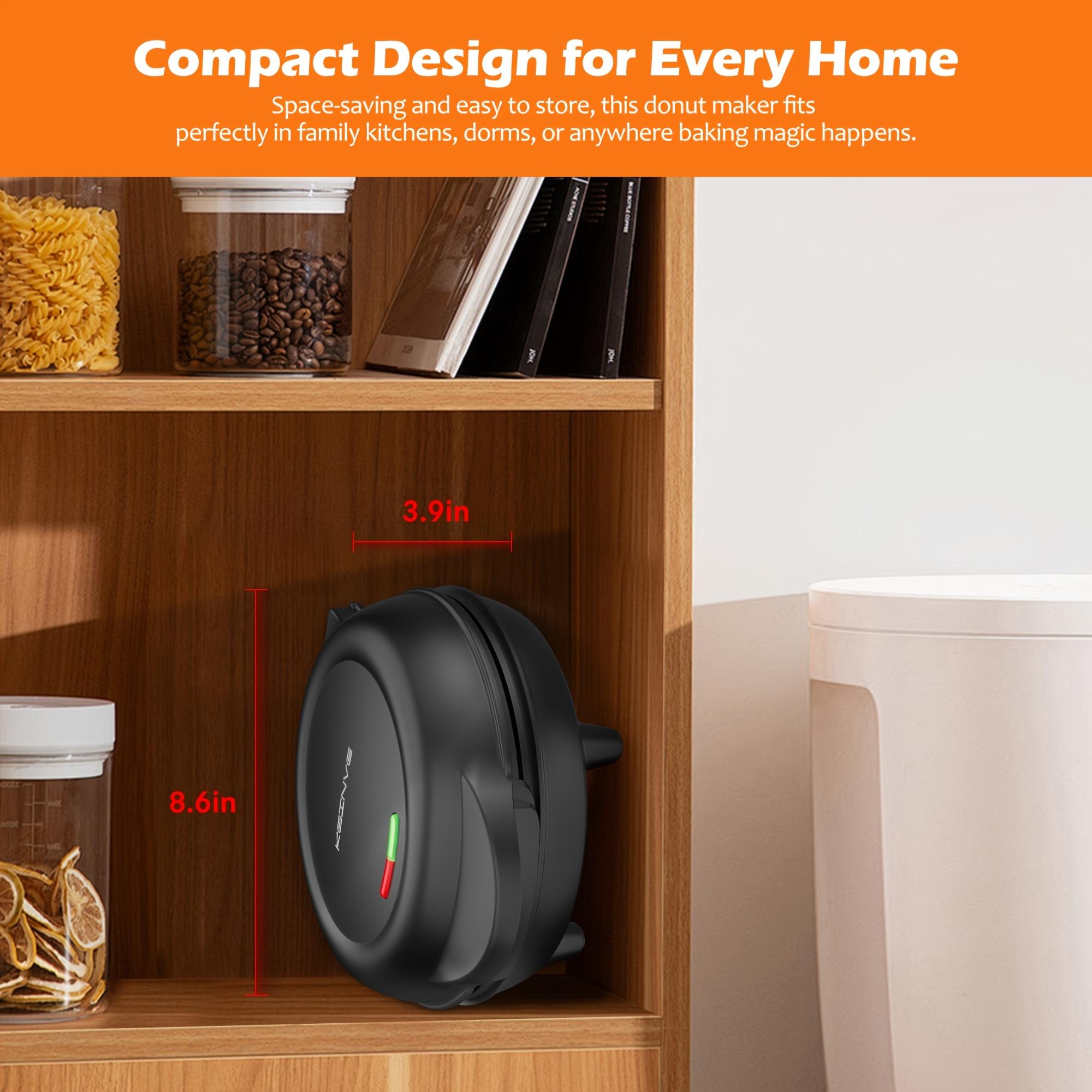 1pc Mini Donut Waffle Cake Maker, 7 Slots Home Baking Machine, Great For Breakfast, Snacks, Desserts And More