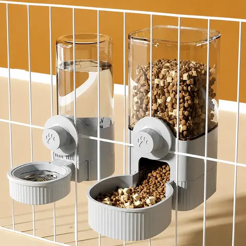 Hanging Pet Feeder, Food Feeders & Water Dispenser, Automatic Cage Mounted Food Bowl for Cats Dogs Rabbits & Small Animals, Keep Food Fresh and Mess-Free