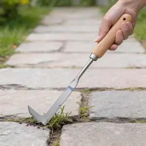 1pc Stainless Steel L-Shaped Weed Removal Tool, Handheld Garden Weeder, Multi-Use Gap Weeder for Yard, Courtyard, Driveway, Garden