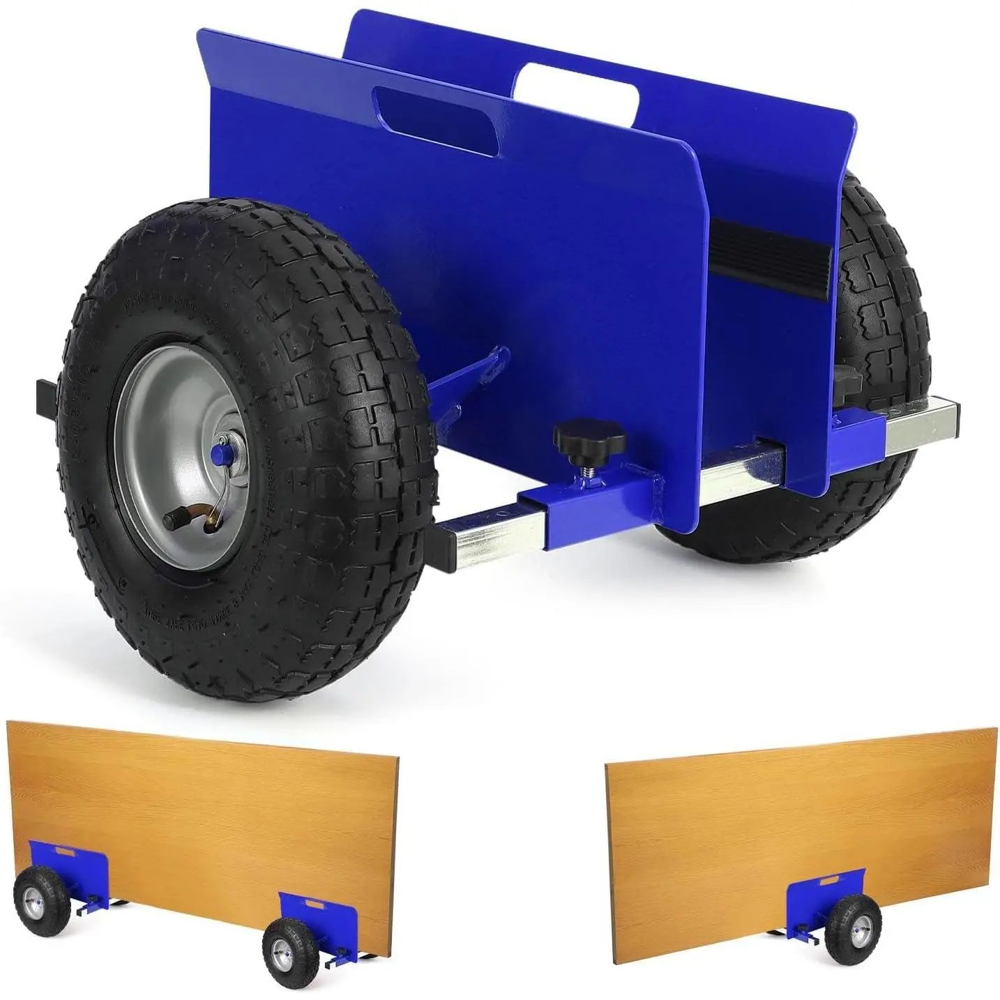 Panel Dolly 600 LBS Capacity, Slab Dolly with 10" Rubber Inflatable Tires, Adjustable Drywall Mover for Drywall Sheets & Door Transport All Terrain Moving