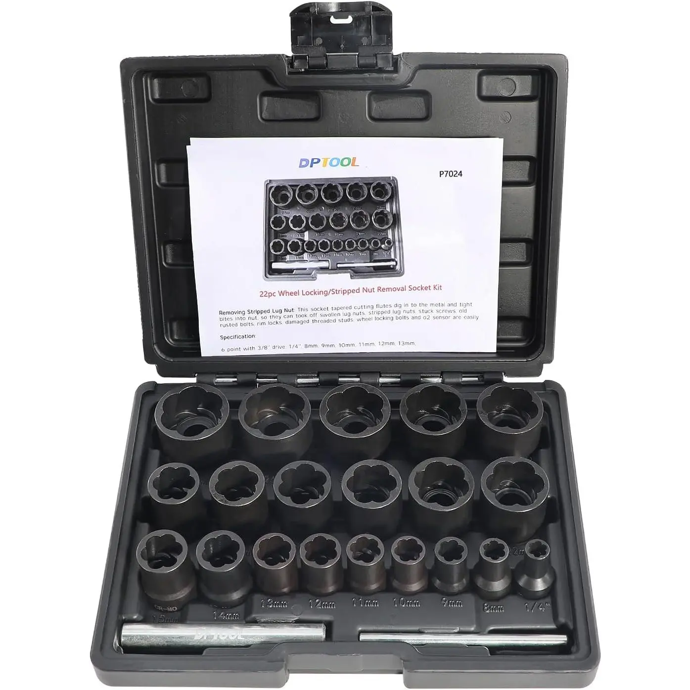 Lug Nut Extractor Set, Bolt Nut Extractor, Wheel Lock Removal Kit