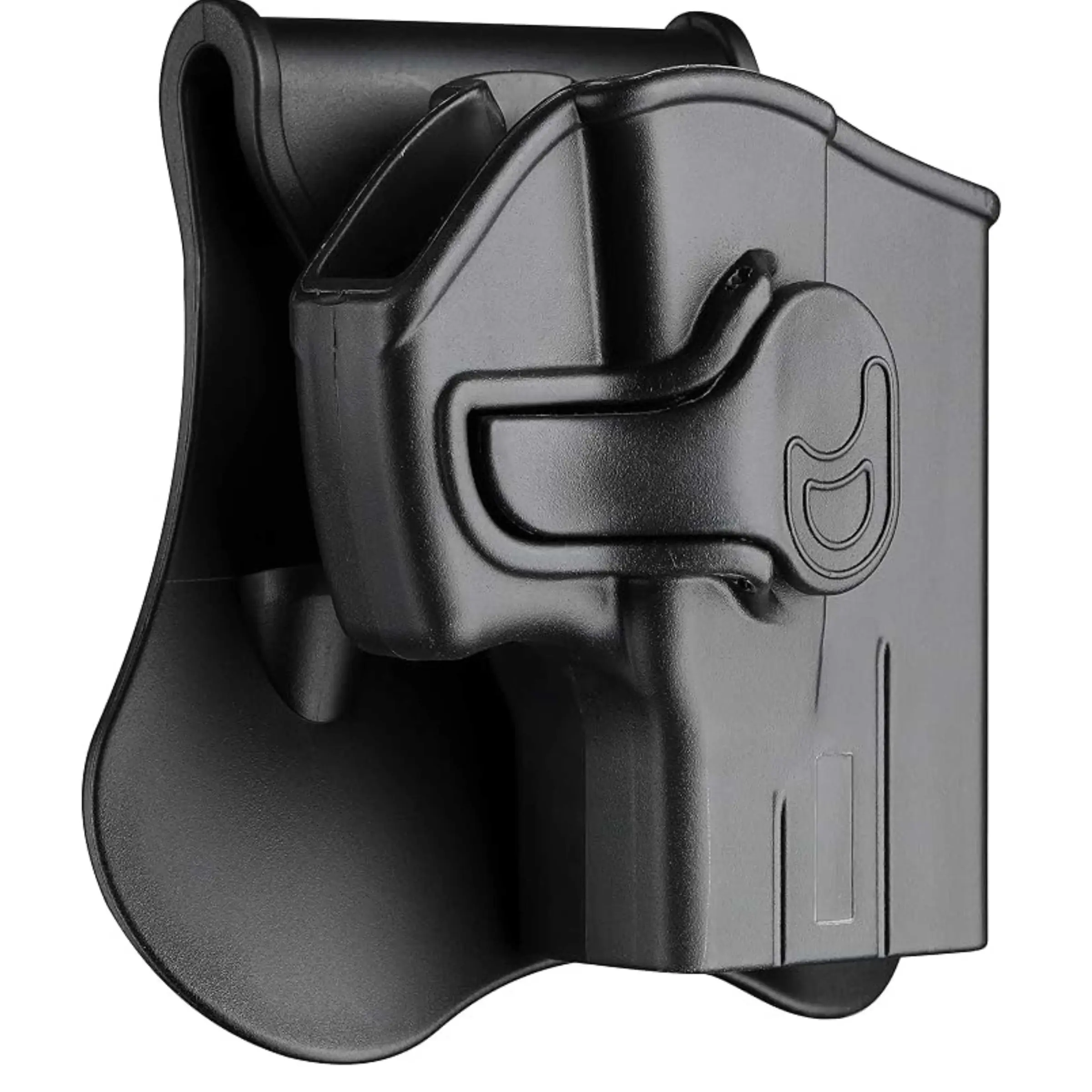360° Rotatable Tactical Owb Concealed Holster Ii Level Retention Click Lock, Quick Release Button, Bottom Open Hard Gun Holster for Hunting Shooting Edc Carry