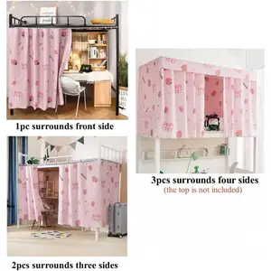 Blackout Privacy Breathable Dustproof Bunk Bed Curtain Canopy with Rope and Buckles for Dorm Home Kids Teen Upper/Bottom Loft Single Beds