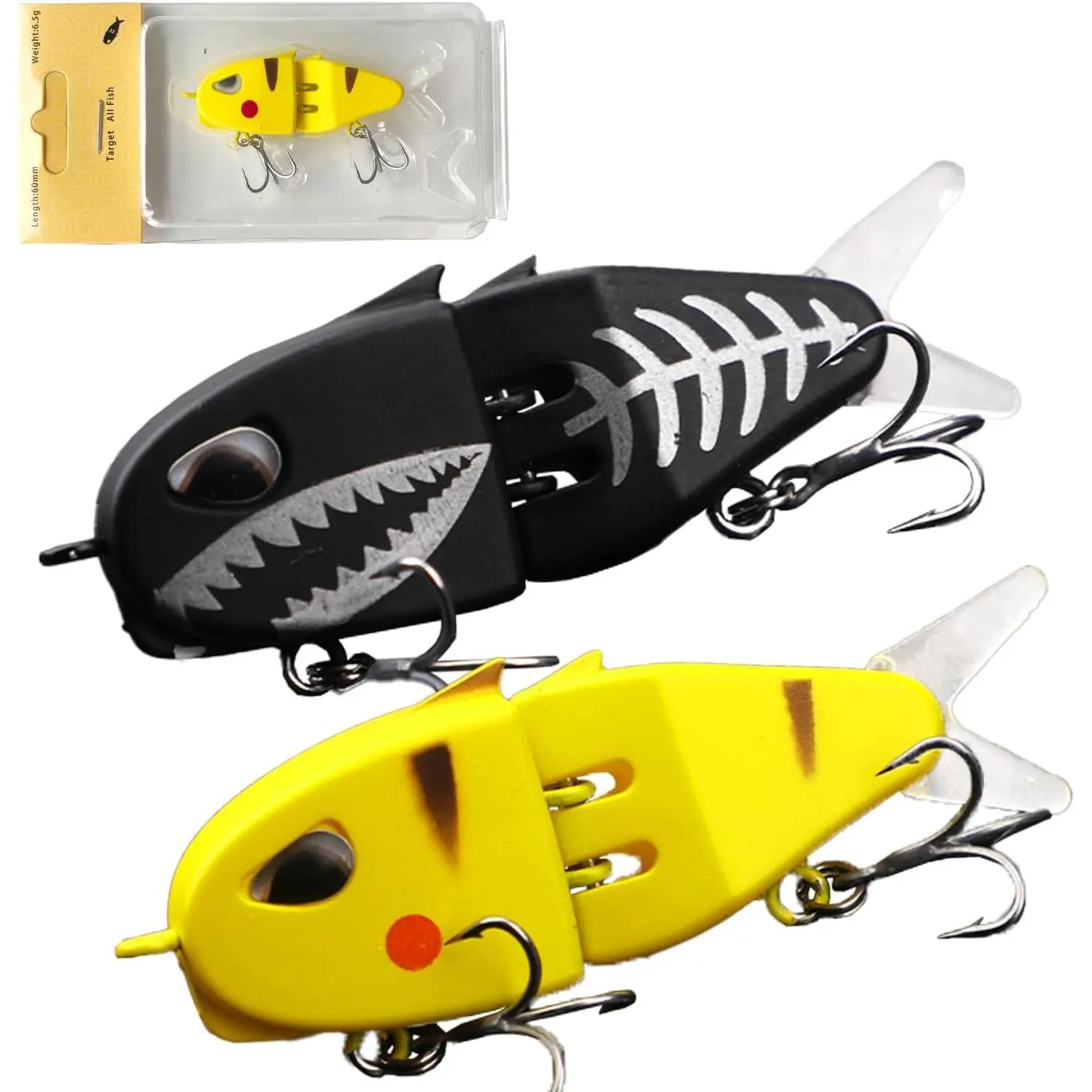 Mini Glide  Whopper Popper Fishing Lure, Slow Sinking Wide S Motion Smooth Multi-Jointed Glide  for Catfish,Pike Perch, Floating Pencil Bass Freshwater or Saltwater