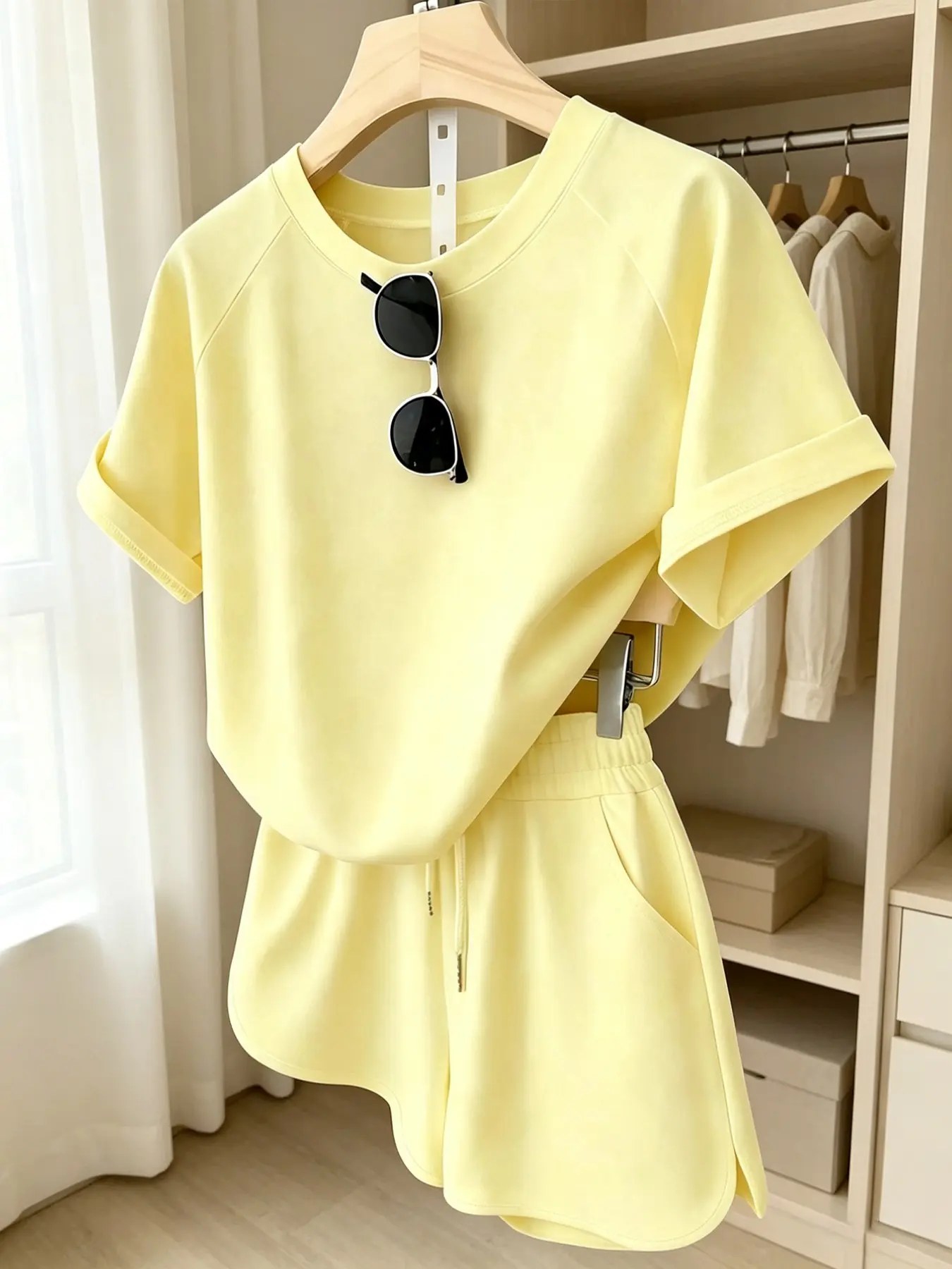 Women's T-Shirt Shorts Set, Summer Casual, Clothes, Pattern Design, Elegant and Versatile, Ideal for Daily Wear, Outdoor, Shopping, Travel