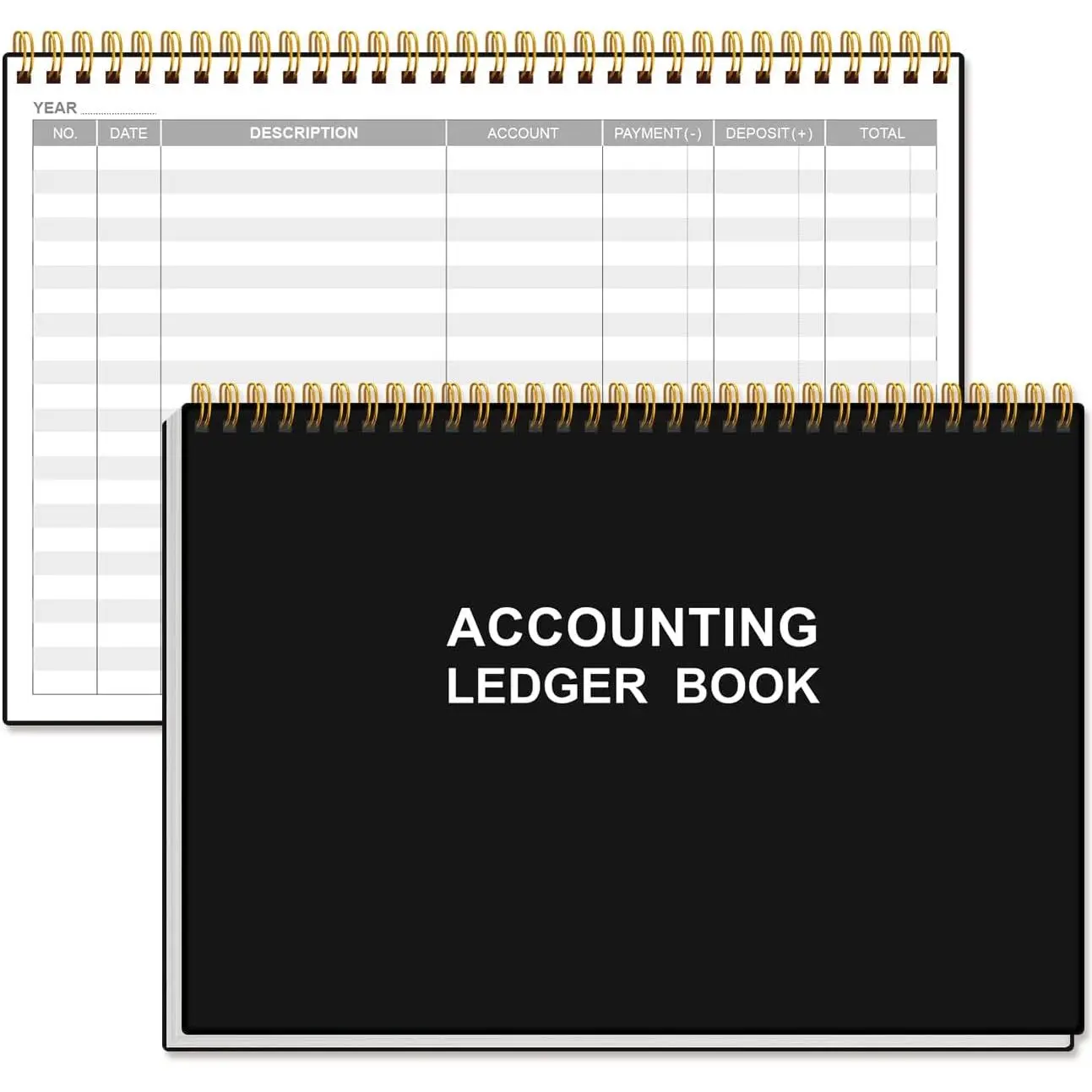 Accounting  Book - A5  Book for Bookkeeping, Small Businesses & Personal Use, Expense  Notebook for  , Expenses, Deposits & , 8.5" x 5.8", Black