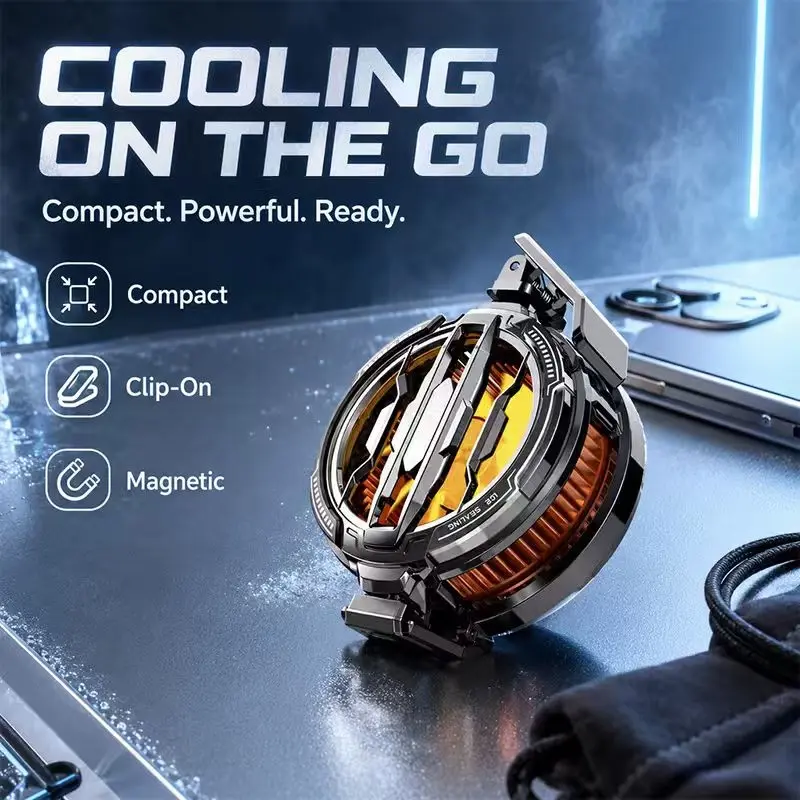 New Ice Cooling Phone Cooler CX07 Magnetic Clip-on Universal Detachable Cleanable for Gaming Heat Dissipation PUBG Accessories Fan Cooling
