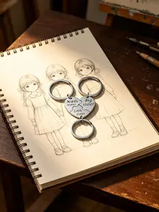 Three-Part Interlocking Heart Puzzle Keyring Set, Big Middle Little Sister Engraved Split Charms, Sibling Bond Matching Keepsake Accessory, Heart Keychain Set