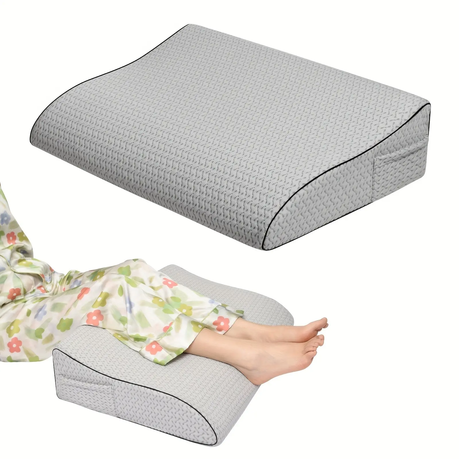 Bed Foot Elevator Pillow, Leg Lift Pad, Ice Sensation Breathable, Plush Memory Foam, Leg Support Pillow, Comfortable & Cooling