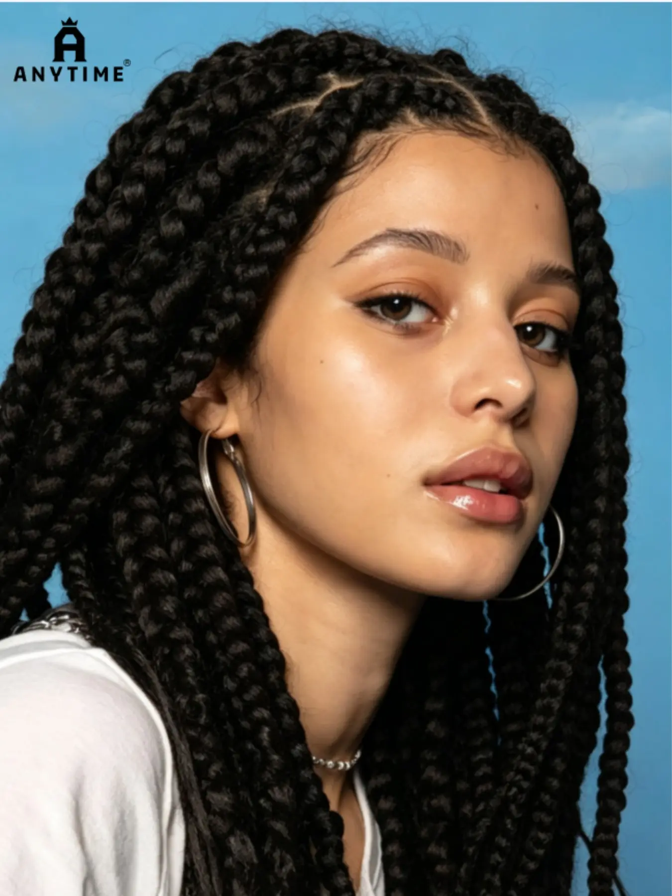 Boho Braided Wigs, Boho Style Square Braided Wig, Knot-Free Goddess Braided Wig, Large Braid Wig, High-Quality Lace Wig