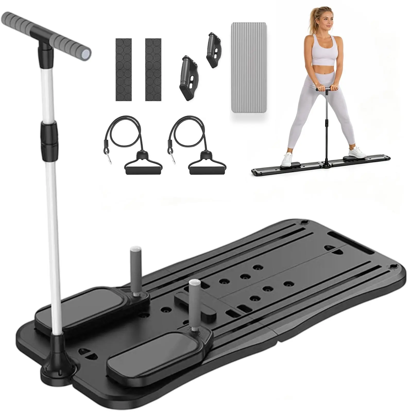 Core training foldable lightweight pilates reformer pilates board ab exercise board multi-functional 4 in 1 home gym fitness workout equipment