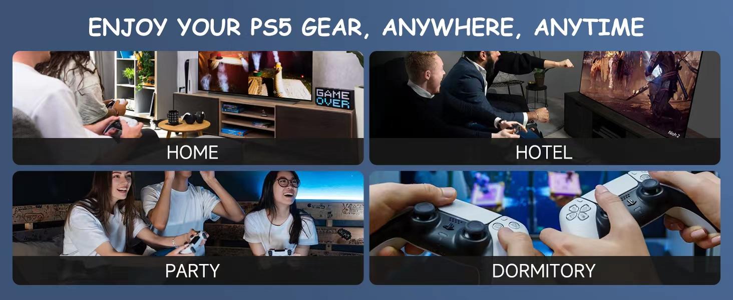 PS5 Carrying Case, Waterproof Shockproof Console Storage Bag with Shoulder Strap, Fits Disc & Digital Editions, Includes Controller Storage