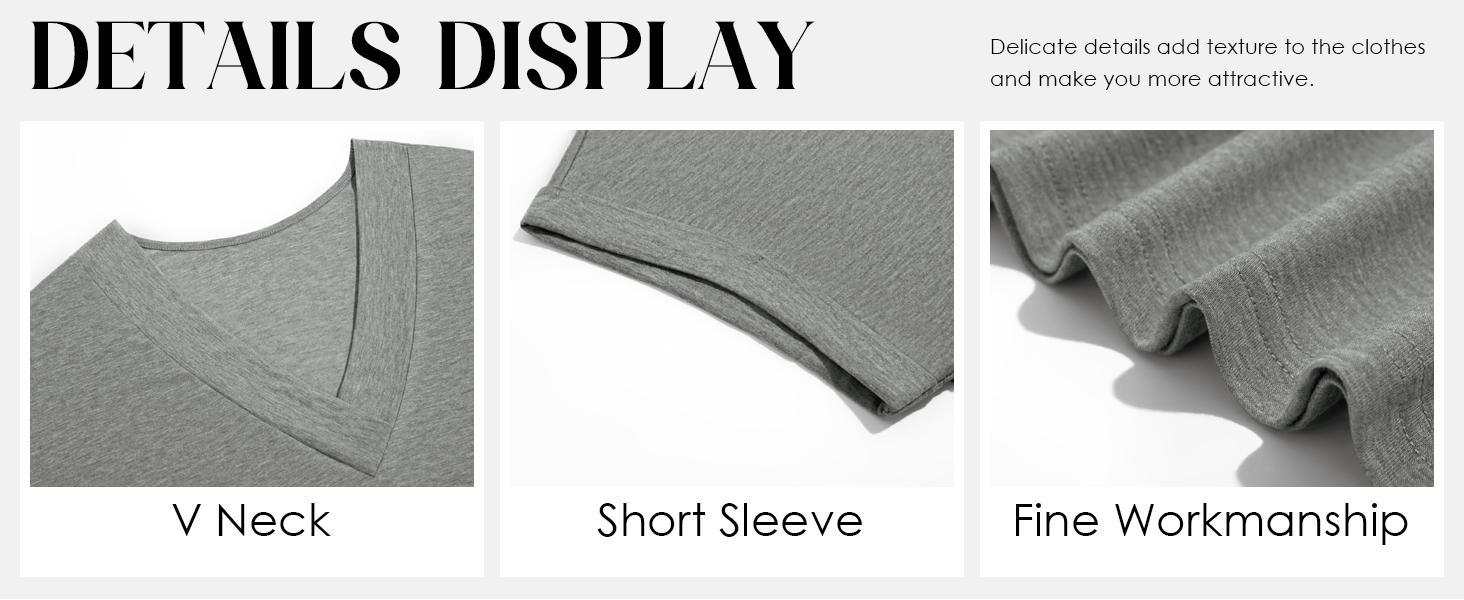 【XL-5XL】Imily Bela Curve Womens Plus Size V Neck T Shirts Short Sleeve Summer Dressy Casual Tunic Tops Loose Fit Tees Blouse